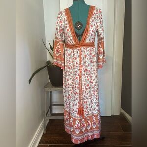 Cupshe Antonia Boho Front Tie Tassel Cover Up size small